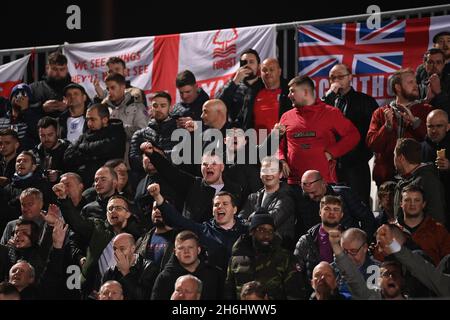 San Marino Stadion, San Marino, Republik San Marino, 15. November 2021, England-Fans während des Panamerican Tennis Center - FIFA World Cup Stockfoto