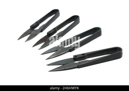 Drahtschneider isoliert auf weißem Hintergrund mit selektivem Fokus Stockfoto