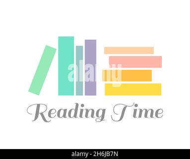 Bücher Stacheln Haufen Symbol, Lesezeit. Vektorgrafik Stock Vektor