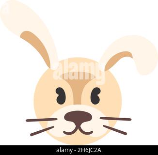 Doodle Kaninchen Gesicht. Waldhase, gfaphische Vektordarstellung isoliert auf weißem Hintergrund Stock Vektor