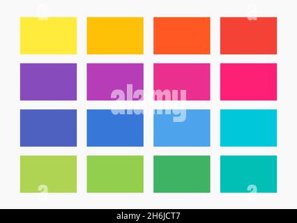 Farbpalette, flaches Design Farbe gesetzt Quadrate. Vektorgrafik. Stock Vektor