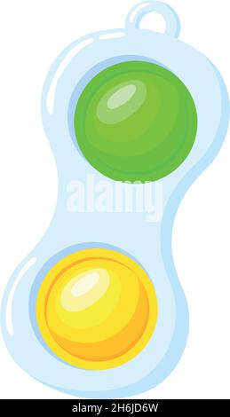 Schlüsselanhänger einfache Grübchen. Anti Kratzer Schlüsselanhänger Spielzeug, Vektor-Illustration isoliert auf weißem Hintergrund Stock Vektor