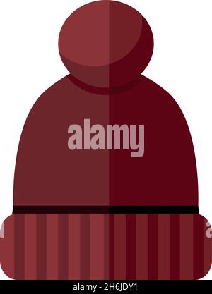 Vector Flache Pompom Wintermütze Im Design Stock Vektor