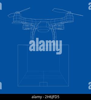 Beschreibung des Konzepts der Lieferdrohne Stockfoto