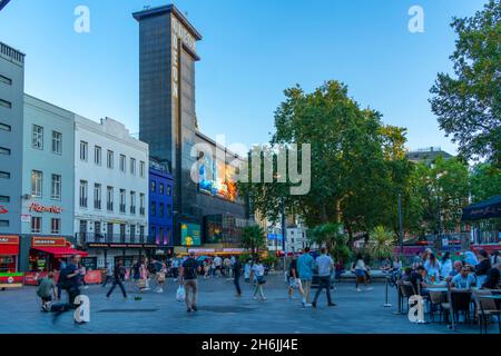 Blick auf Leicester Square, West End, Westminster, London, England, Vereinigtes Königreich, Europa Stockfoto