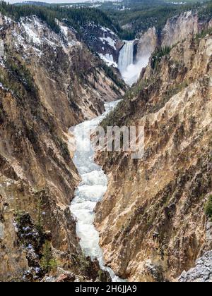 Die unteren Yellowstone-Fälle im Yellowstone River, Yellowstone-Nationalpark, UNESCO-Weltkulturerbe, Wyoming, Vereinigte Staaten von Amerika Stockfoto