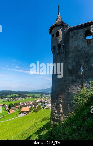 Schloss Gruyere, Freiburg, Schweiz, Europa Stockfoto