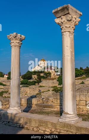 Antike Chersonesos, UNESCO-Weltkulturerbe, Sewastopol (Sewastopol, Krim, Russland, Europa Stockfoto