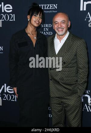 Los Angeles, Usa. November 2021. LOS ANGELES, KALIFORNIEN, USA - 15. NOVEMBER: Sabrina Dhowre Elba und Modedesigner Christian Louboutin kommen bei den 6. Annual InStyle Awards 2021 an, die am 15. November 2021 im Getty Center in Los Angeles, Kalifornien, USA, stattfinden. (Foto von Xavier Collin/Image Press Agency) Quelle: Image Press Agency/Alamy Live News Stockfoto