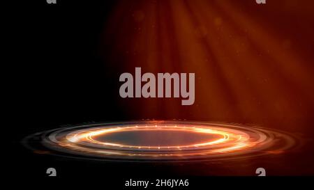 Schöne rote abstrakte High-Tech-hud oder ui . Konzept abstrakte 3D-Illustration Stockfoto