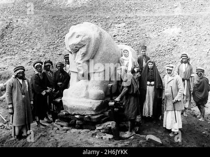 Löwe von Babylon, Irak, dieses Foto ist vom 31. März 1898 datiert Stockfoto