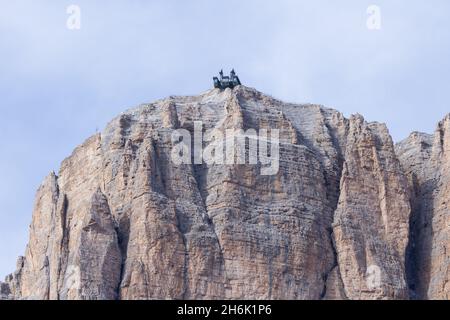Bergstation der Seilbahn Sasso pordoi zum Gipfel der Forcella Pordoi Stockfoto