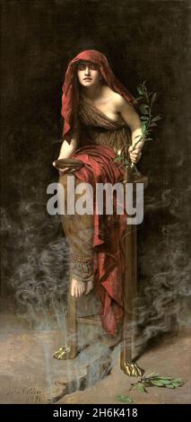 John Collier Kunstwerk mit dem Titel Priesterin von Delphi Stockfoto