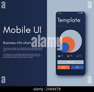 Vektorgrafiken Infografiken mit Mobiltelefon. Vorlage für die Erstellung mobiler Anwendungen, Workflow-Layout, Diagramm, Banner, Webdesign, Unternehmen Stock Vektor