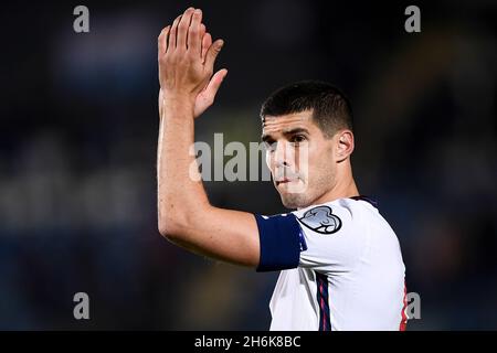 Serravalle, San Marino. 15. November 2021. Conor Coady aus England ist am Ende des Fußballspiels der Fußball-Europameisterschaft 2022 zwischen San Marino und England zu sehen. Kredit: Nicolò Campo/Alamy Live Nachrichten Stockfoto