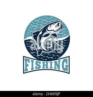 Ein Vektor Illustration Satz von Angeln Turnier Emblem Vorlage Vektor-Logo Stock Vektor