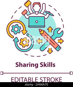 Symbol für das Konzept der gemeinsamen Nutzung von Fähigkeiten Stock Vektor