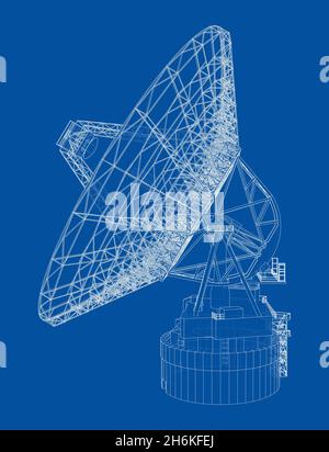 Konzept des Radioteleskops Stockfoto