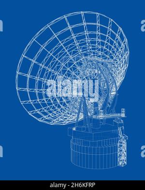 Konzept des Radioteleskops Stockfoto