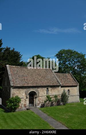 Blick auf die Cambridge Leper Chapel. Die Kapelle diente im Mittelalter als Leprakrankenhaus und ist eines der ältesten Gebäude in Cambridge Stockfoto