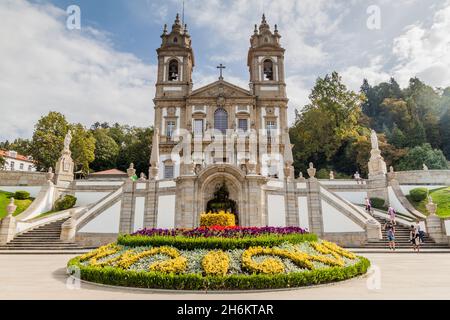 BRAGA, PORTUGAL - 16. OKTOBER 2017: Kirche von Bom Jesus do Monte in der Nähe von Braga, Portugal Stockfoto