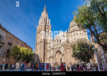 TOLEDO, SPANIEN - 23. OKTOBER 2017: Blick auf die Kathedrale von Toledo, Spanien Stockfoto