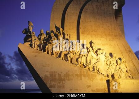 Denkmal für die Entdeckungen in der Dämmerung, Lissabon, Portugal Stockfoto