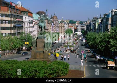 Wenzelsplatz Prag, Tschechische Republik Stockfoto