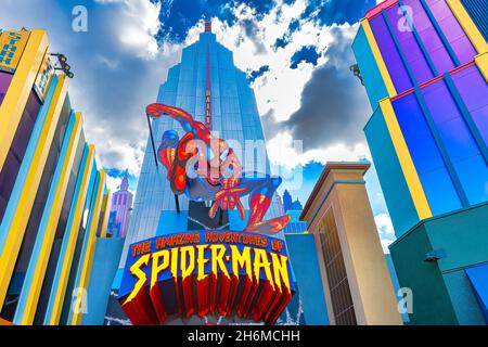 Orlando, Florida USA November 03 2021. Die erstaunlichen Abenteuer von Spider-man Stockfoto