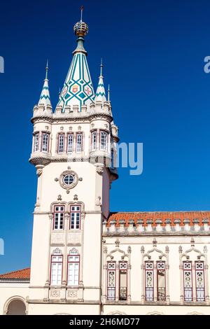 Turm des Rathauses Camara Municipal in Sintra, Portugal Stockfoto