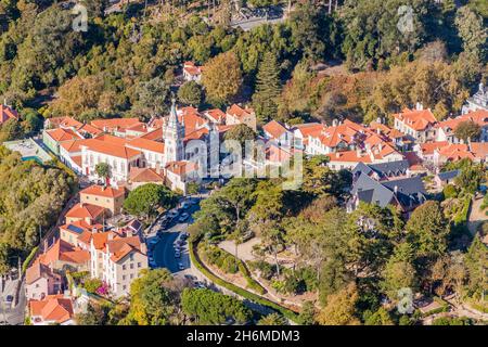 Luftaufnahme der Stadt Sintra in Portugal Stockfoto