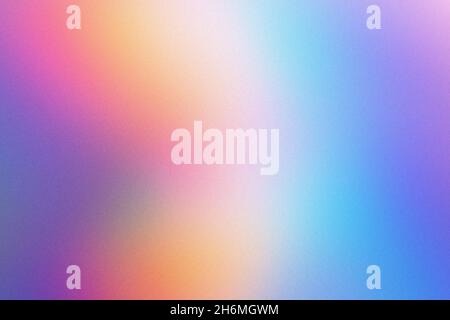 Abstrakter, holographischer Hintergrund mit unscharfem körnigem Verlauf in Pastelltönen Stockfoto