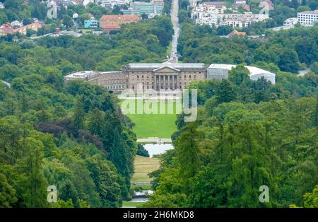 Landschaft rund um das Schloss Wilhelmshöhe in Bad Wilhelmshöhe in Kassel Stockfoto