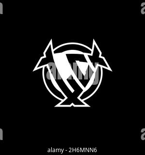 LC Monogram-Logo mit Dreieck-Schild und kreisförmiges Design auf isoliertem Hintergrund. Dreieck-Monogramm-Logo, Schild-Monogramm-Logo, Trian Stock Vektor