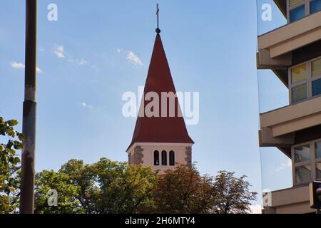 Kirch in Wiener Nesuadt, Österreich Stockfoto