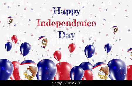 American Samoa Independence Day Patriotisches Design. Luftballons in amerikanisch-samoischen Nationalfarben. Happy Independence Day Vektor-Grußkarte. Stock Vektor