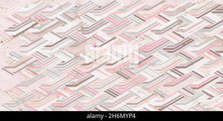 Geometrisches Muster eleganter rosa Hintergrund mit Streifen lineare Welle Pastellfarbe Stock Vektor