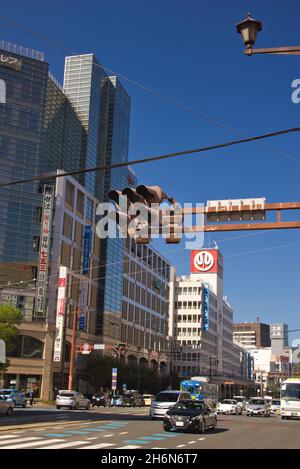 Blick auf die Stadt von Suidocho, Präfektur Kumamoto, Japan Stockfoto