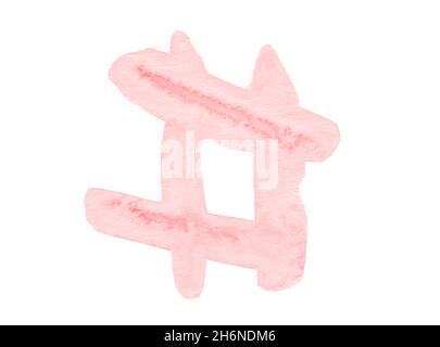 Blassrosa Aquarell scharf - abstrakter Rahmen für Design. Stockfoto