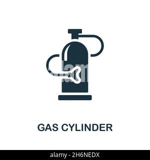 Symbol für Gasflasche. Monochromes Schild aus der Sammlung medizinischer Geräte. Creative Gas Cylinder Icon Illustration für Web-Design, Infografiken und mehr Stock Vektor