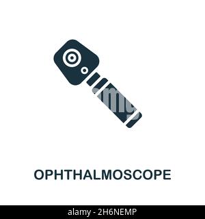 Symbol für das Ophthalmoskop. Monochromes Schild aus der Sammlung medizinischer Geräte. Creative Ophthalmoskop Icon Illustration für Web-Design, Infografiken und Stock Vektor