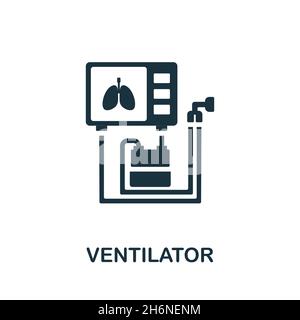 Beatmungssymbol. Monochromes Schild aus der Sammlung medizinischer Geräte. Creative Ventilator Icon Illustration für Webdesign, Infografiken und mehr Stock Vektor
