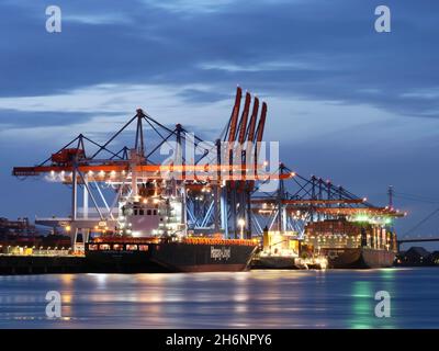 HHLA Container Terminal Altenwerder, Container Terminal, Hamburger Hafen, Deutschland Stockfoto