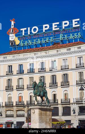 Puerta del Sol, Madrid, Spanien. Stockfoto