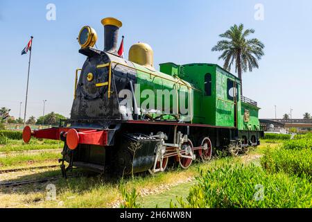 Alter Dampfzug, Baghdad Central Railway Station, Baghdad, Irak Stockfoto