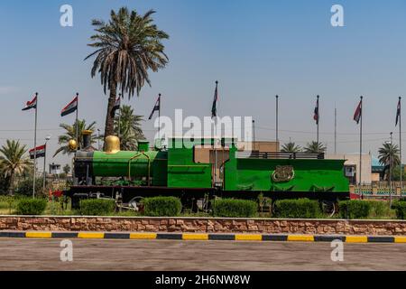 Alter Dampfzug, Baghdad Central Railway Station, Baghdad, Irak Stockfoto