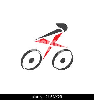 vektor-Design. Logo aus Kombination Buchstaben X mit Menschen in Fahrrad-Logo erstellt. Stock Vektor