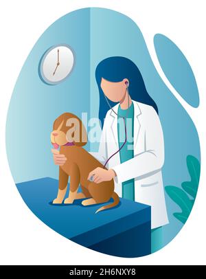 Tierarzt und Hund Stock Vektor