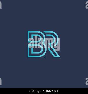 Kreativer Buchstabe BR Logo Design-Elemente. Einfacher Buchstabe BR Buchstabe Logo, Business Corporate Letter BR Logo Design-Vektor Stock Vektor