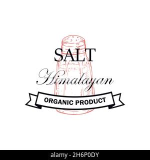 Handgezeichnetes himalaya-Salz-Logo. Vektorgrafik im Skizzenstil Stock Vektor